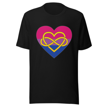 Polyamory Infinity Heart Bisexual Pride Unisex t-shirt