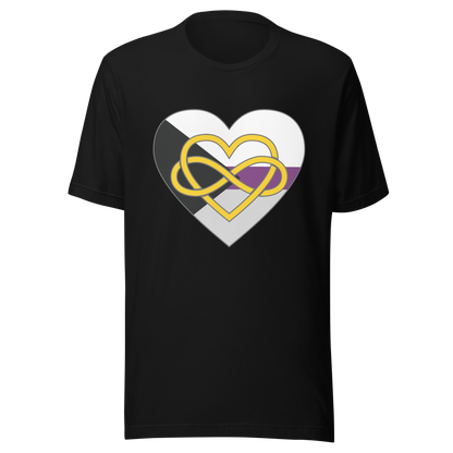 Polyamory Infinity Heart Demisexual Pride Unisex t-shirt