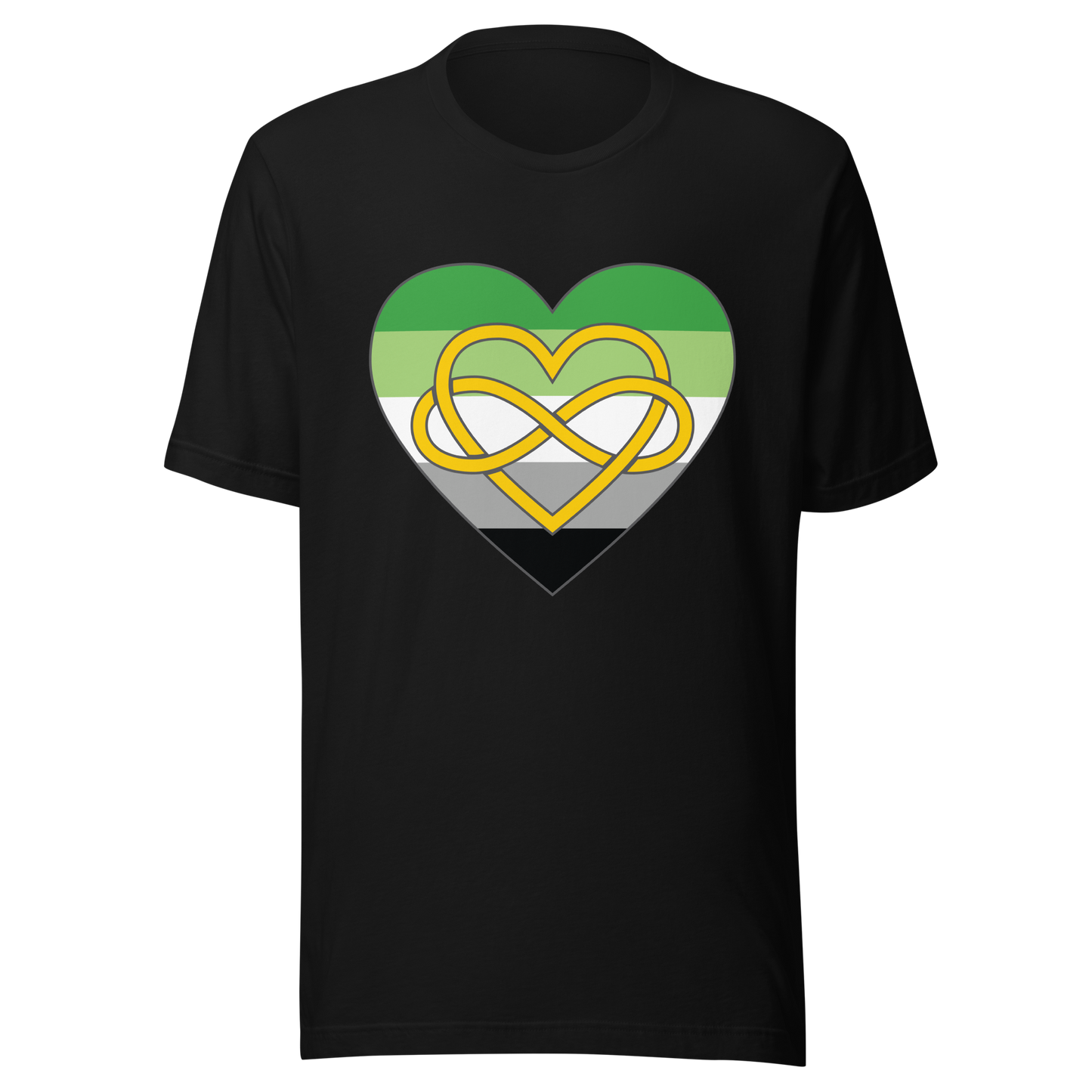 Polyamory Infinity Heart Aromantic Pride Unisex t-shirt