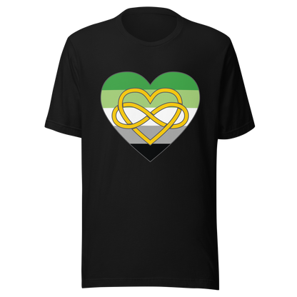 Polyamory Infinity Heart Aromantic Pride Unisex t-shirt