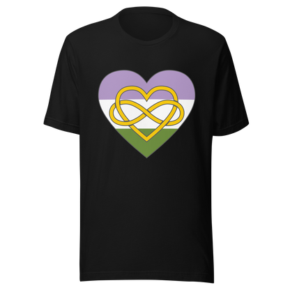 Polyamory Infinity Heart Genderqueer Pride Unisex t-shirt