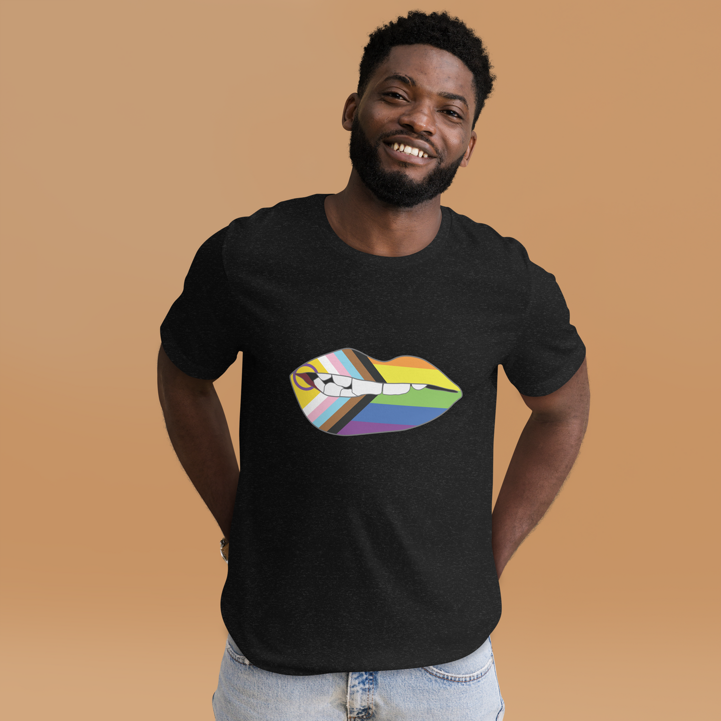 Biting Lips - Progress Pride Flag Unisex t-shirt