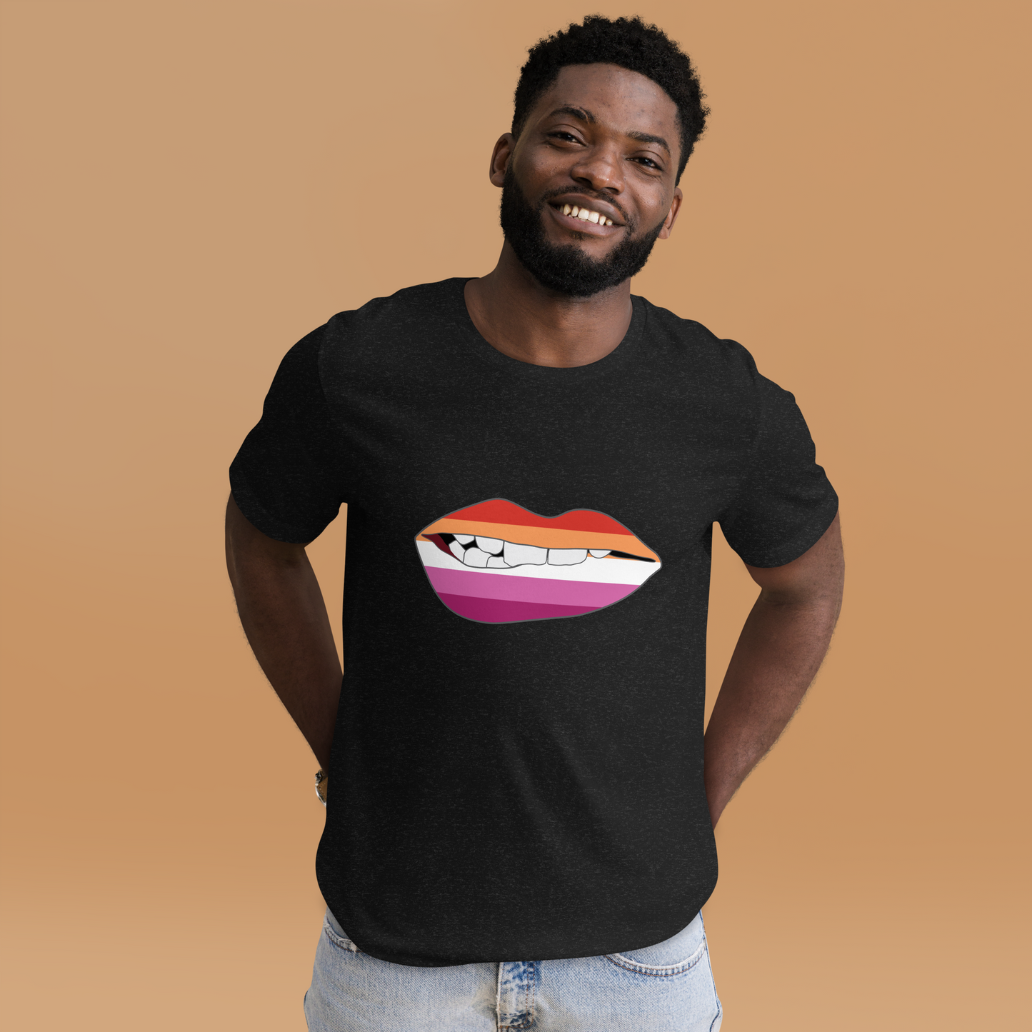 Biting Lips - Lesbian Flag Unisex t-shirt