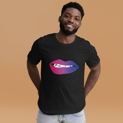 Biting Lips - Bisexual Pride - Gradient Unisex t-shirt