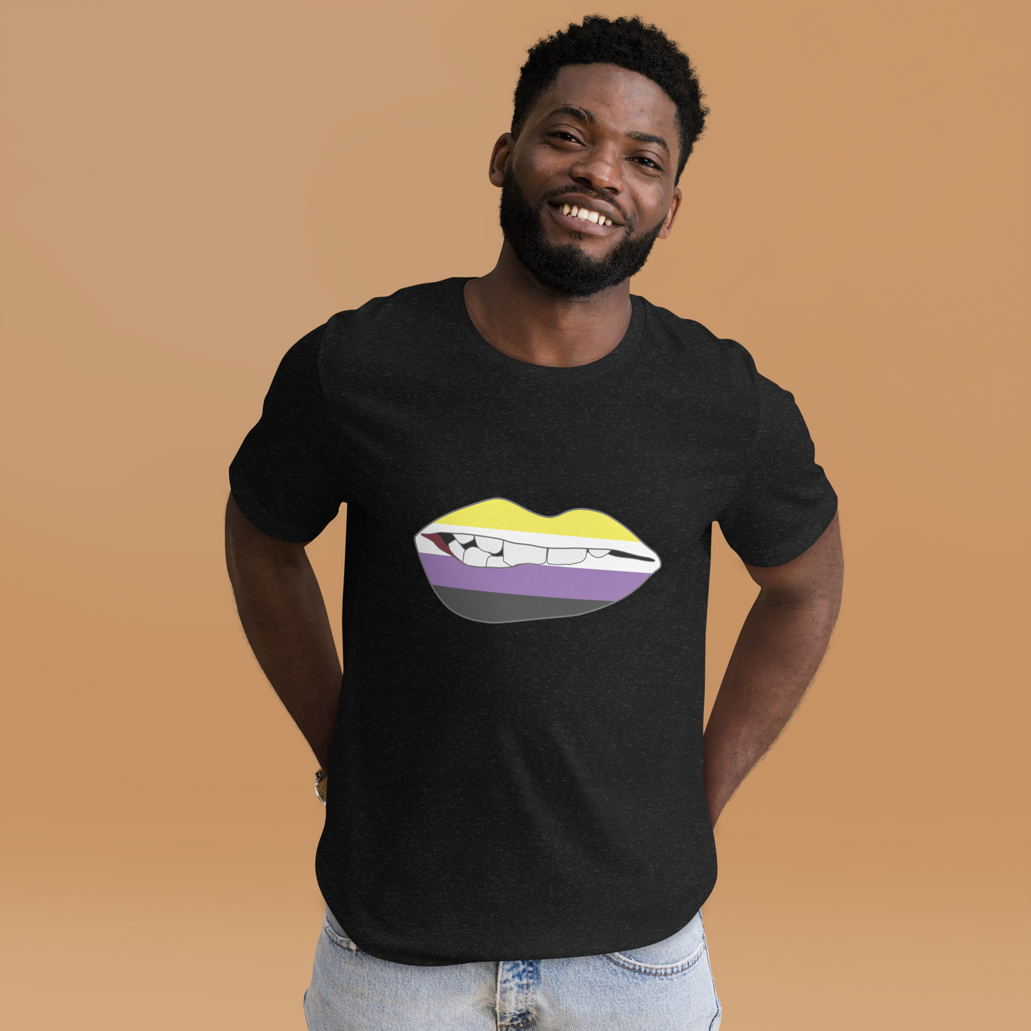 Biting Lips - Non-binary Flag Unisex t-shirt