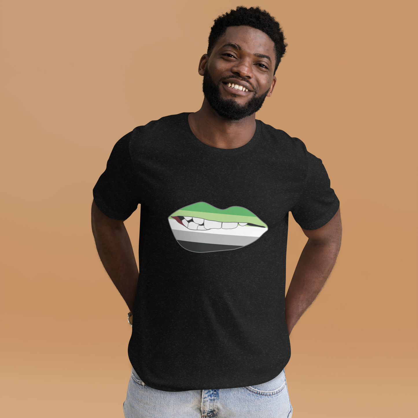 Biting Lips - Aromantic Flag Unisex t-shirt