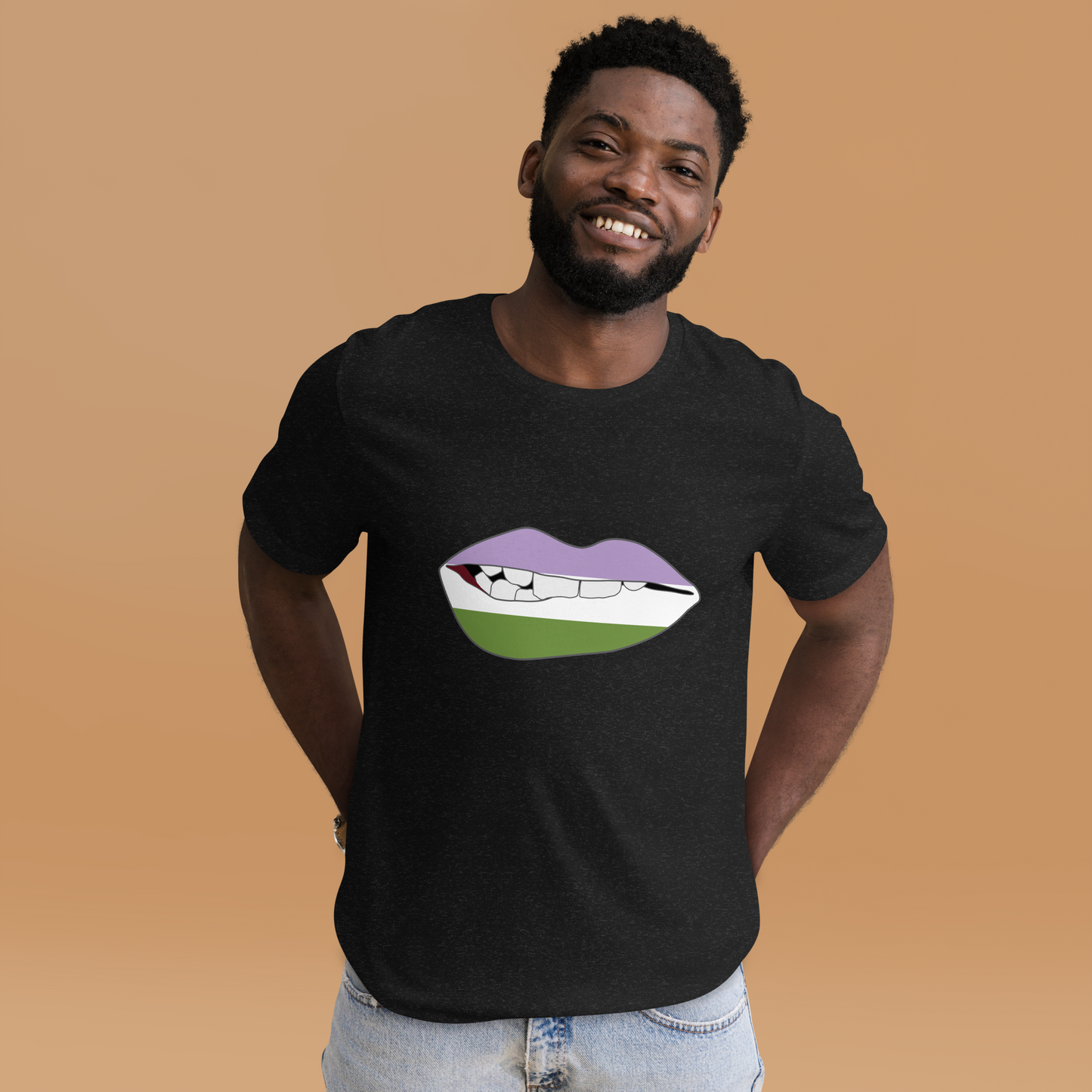 Biting Lips - Genderqueer Flag Unisex t-shirt