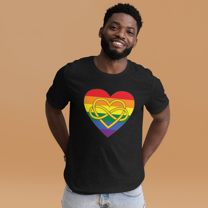 Polyamory Infinity Heart Rainbow Pride Unisex t-shirt