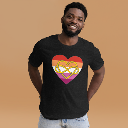 Polyamory Infinity Heart Lesbian Pride Unisex t-shirt