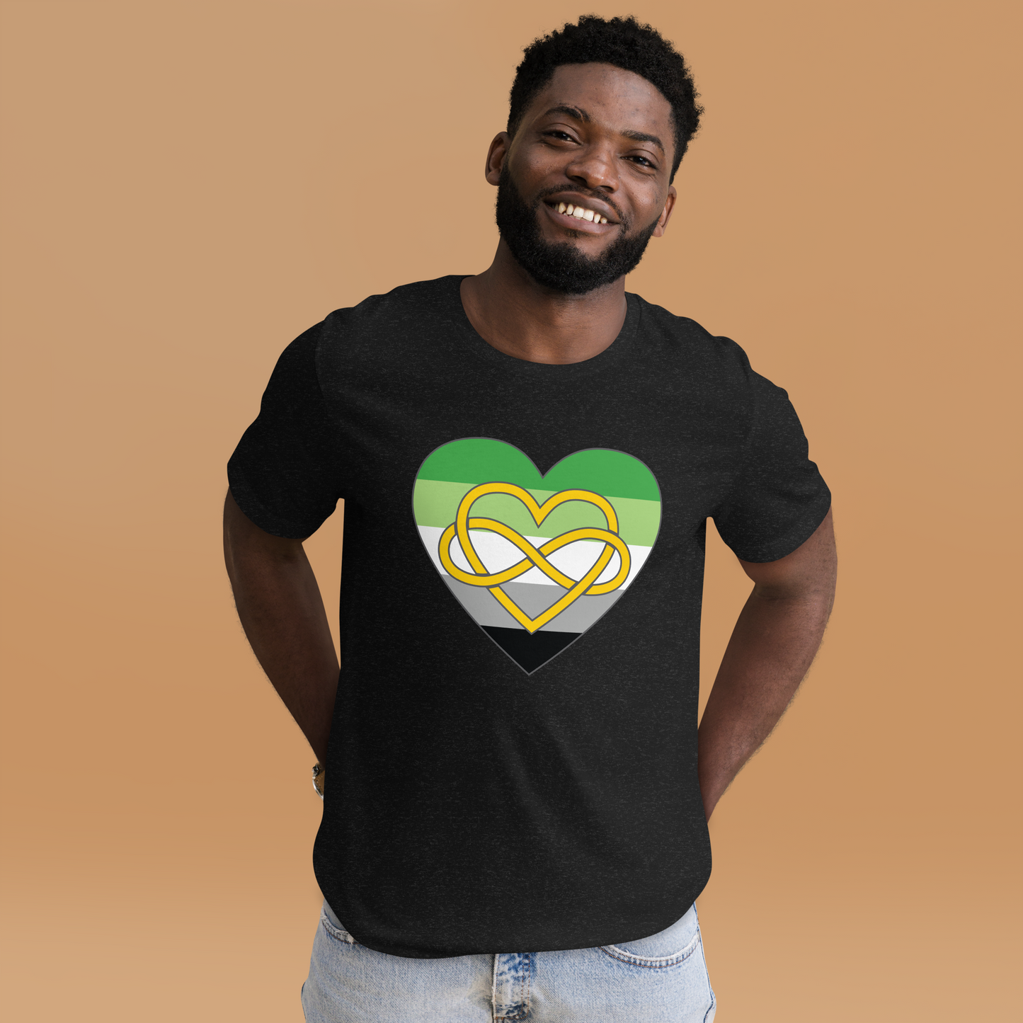 Polyamory Infinity Heart Aromantic Pride Unisex t-shirt