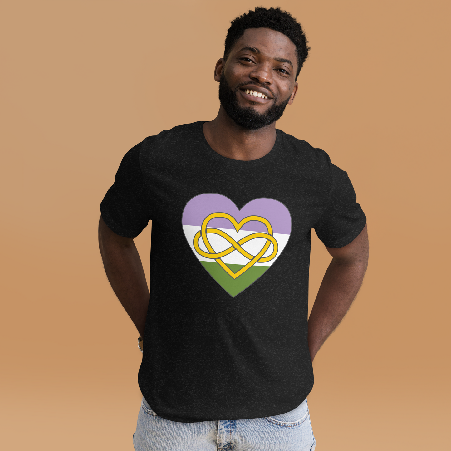 Polyamory Infinity Heart Genderqueer Pride Unisex t-shirt