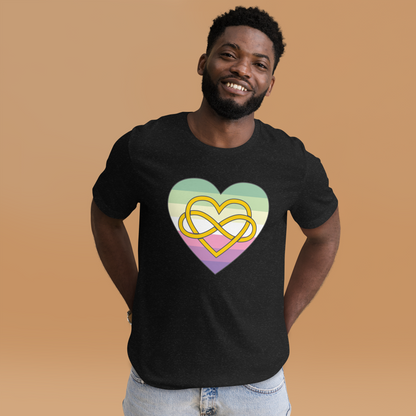 Polyamory Infinity Heart Genderfae Pride Unisex t-shirt