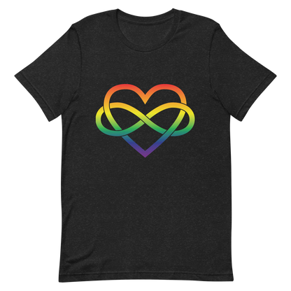 Polyamory Infinity Heart - Rainbow Unisex t-shirt