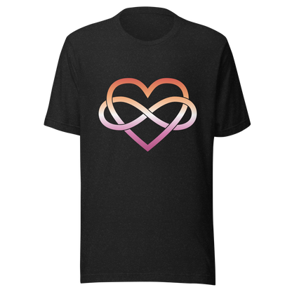 Polyamory Infinity Heart - Lesbian Unisex t-shirt