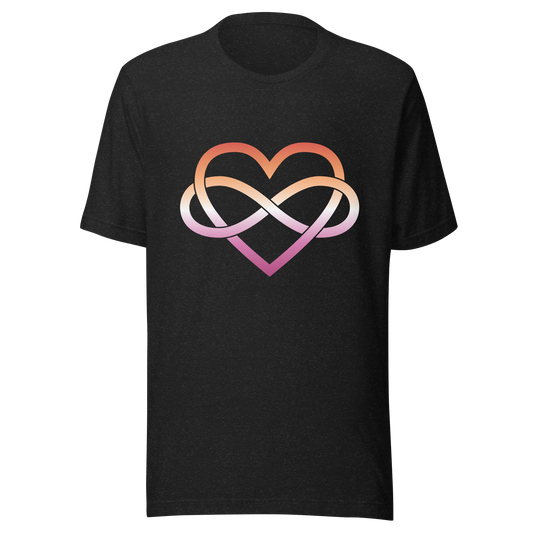 Polyamory Infinity Heart - Lesbian Unisex t-shirt