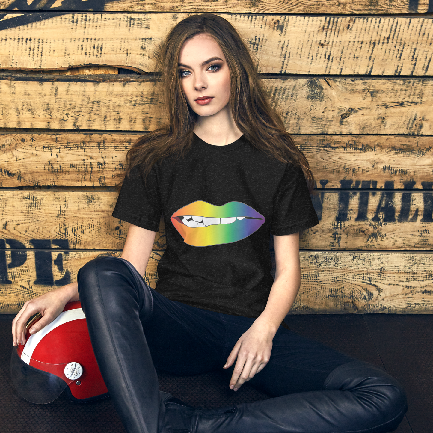 Biting Lips - Rainbow Pride - Gradient Unisex t-shirt