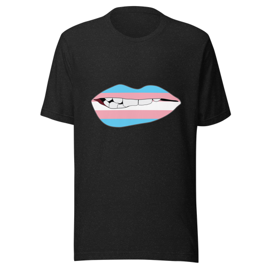 Biting Lips - Transgender Flag Unisex t-shirt