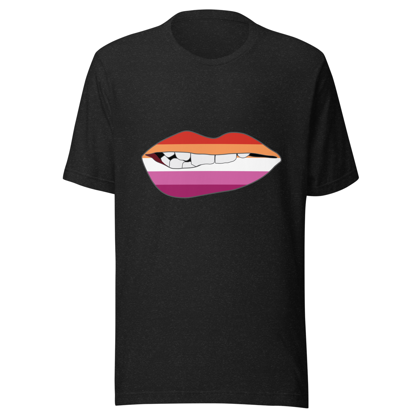 Biting Lips - Lesbian Flag Unisex t-shirt