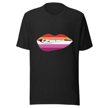 Biting Lips - Lesbian Flag Unisex t-shirt