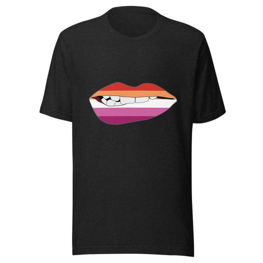 Biting Lips - Lesbian Flag Unisex t-shirt