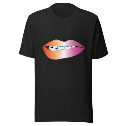 Biting Lips - Lesbian Pride - Gradient Unisex t-shirt