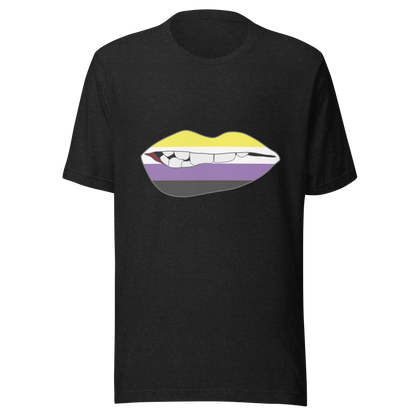 Biting Lips - Non-binary Flag Unisex t-shirt