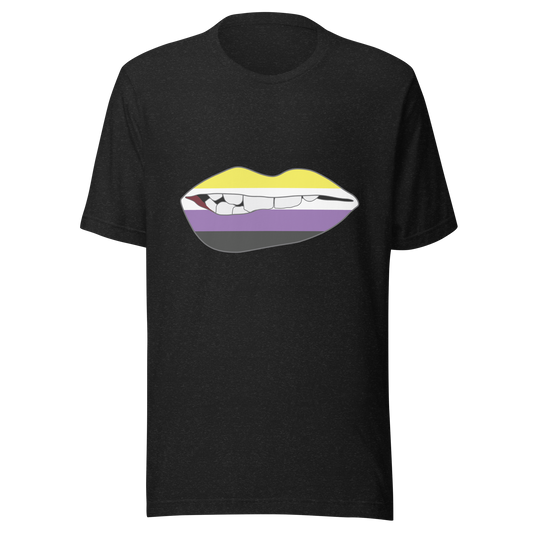 Biting Lips - Non-binary Flag Unisex t-shirt