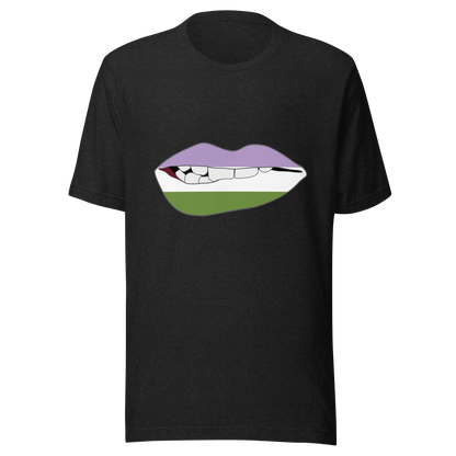 Biting Lips - Genderqueer Flag Unisex t-shirt