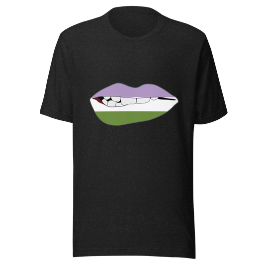 Biting Lips - Genderqueer Flag Unisex t-shirt