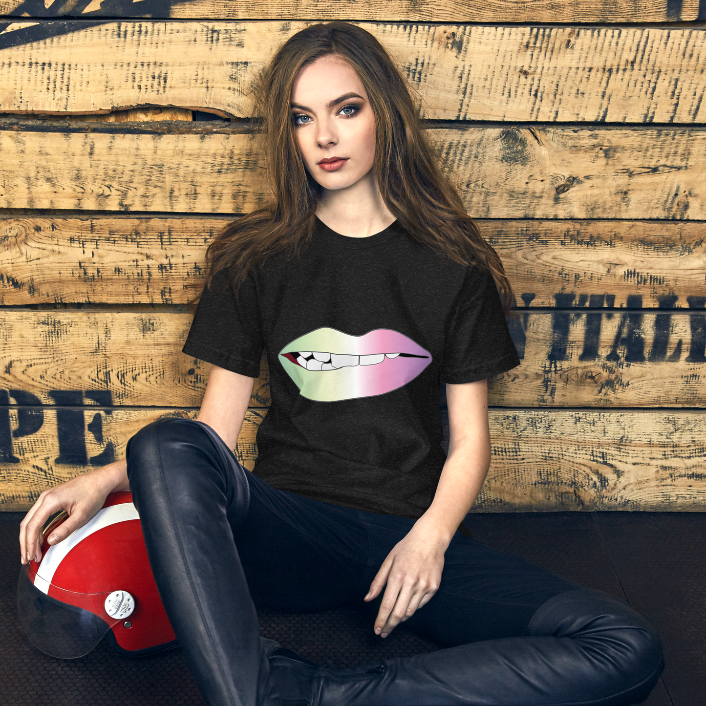 Biting Lips - Genderfae Pride - Gradient Unisex t-shirt