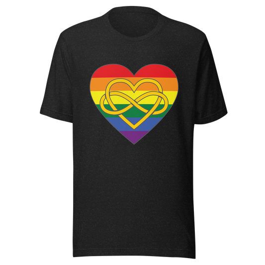 Polyamory Infinity Heart Rainbow Pride Unisex t-shirt