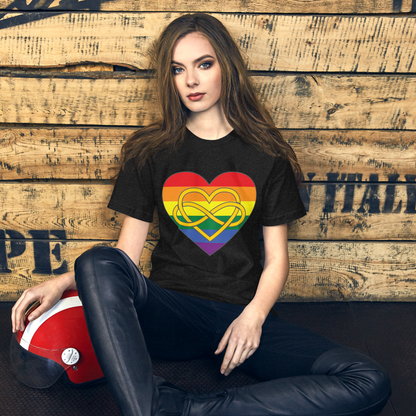 Polyamory Infinity Heart Rainbow Pride Unisex t-shirt