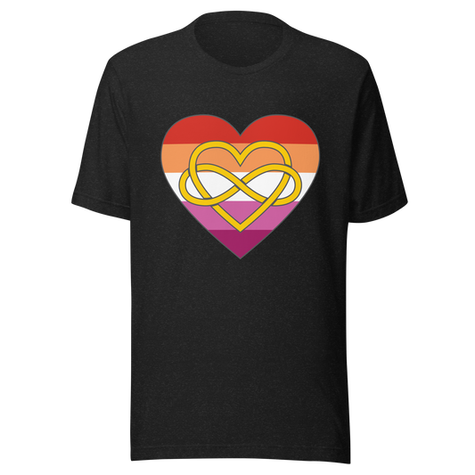 Polyamory Infinity Heart Lesbian Pride Unisex t-shirt