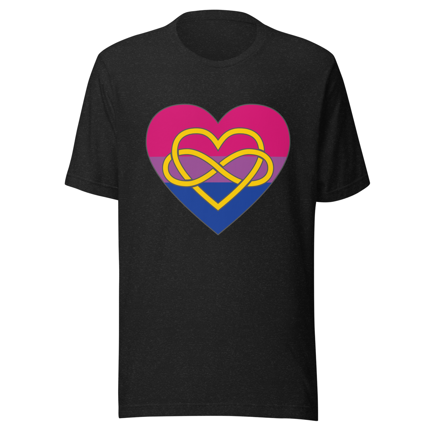 Polyamory Infinity Heart Bisexual Pride Unisex t-shirt