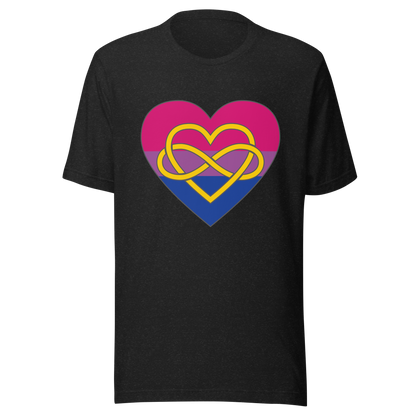 Polyamory Infinity Heart Bisexual Pride Unisex t-shirt