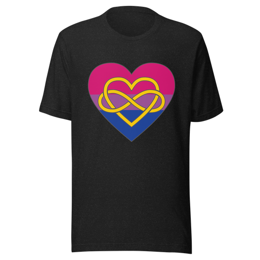 Polyamory Infinity Heart Bisexual Pride Unisex t-shirt