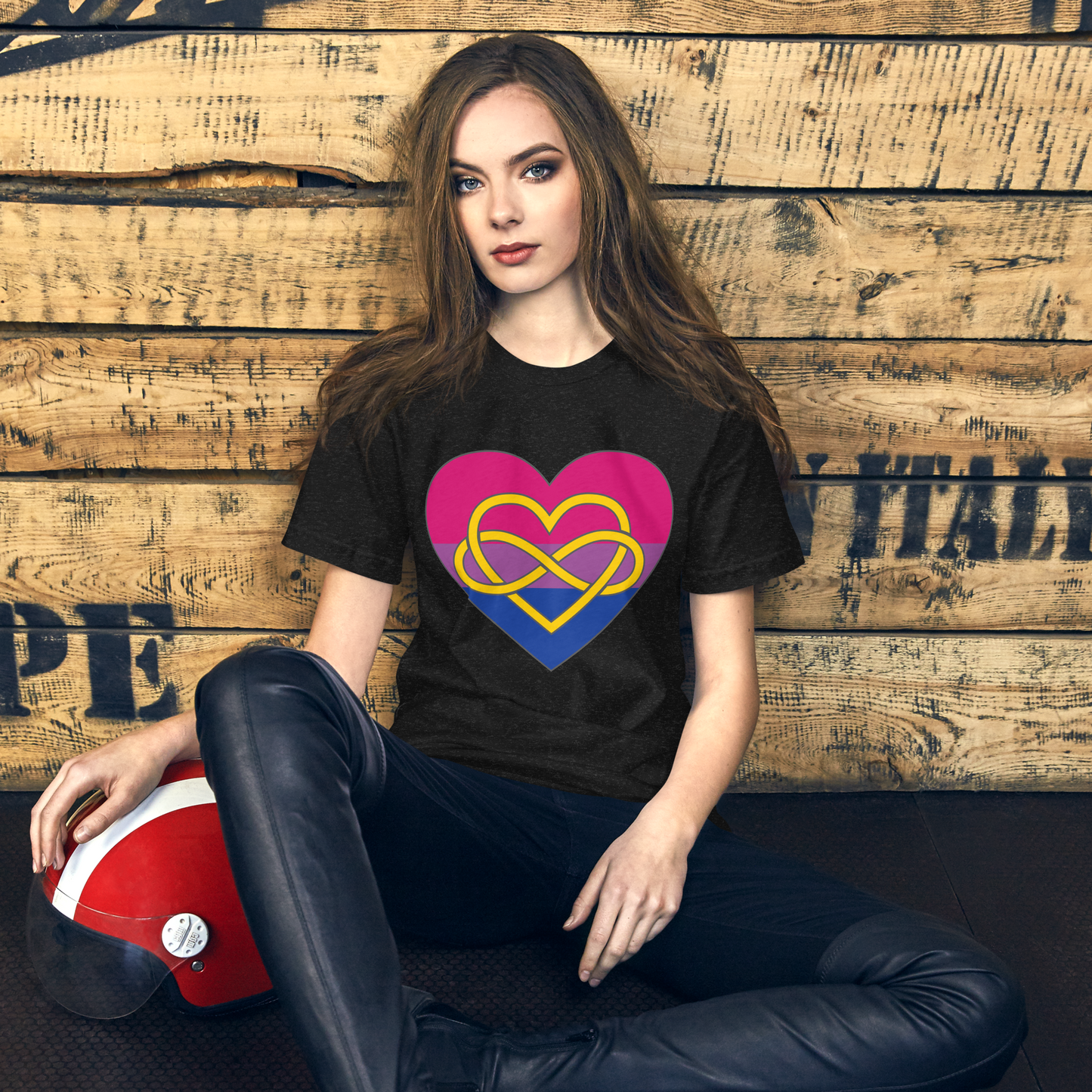 Polyamory Infinity Heart Bisexual Pride Unisex t-shirt