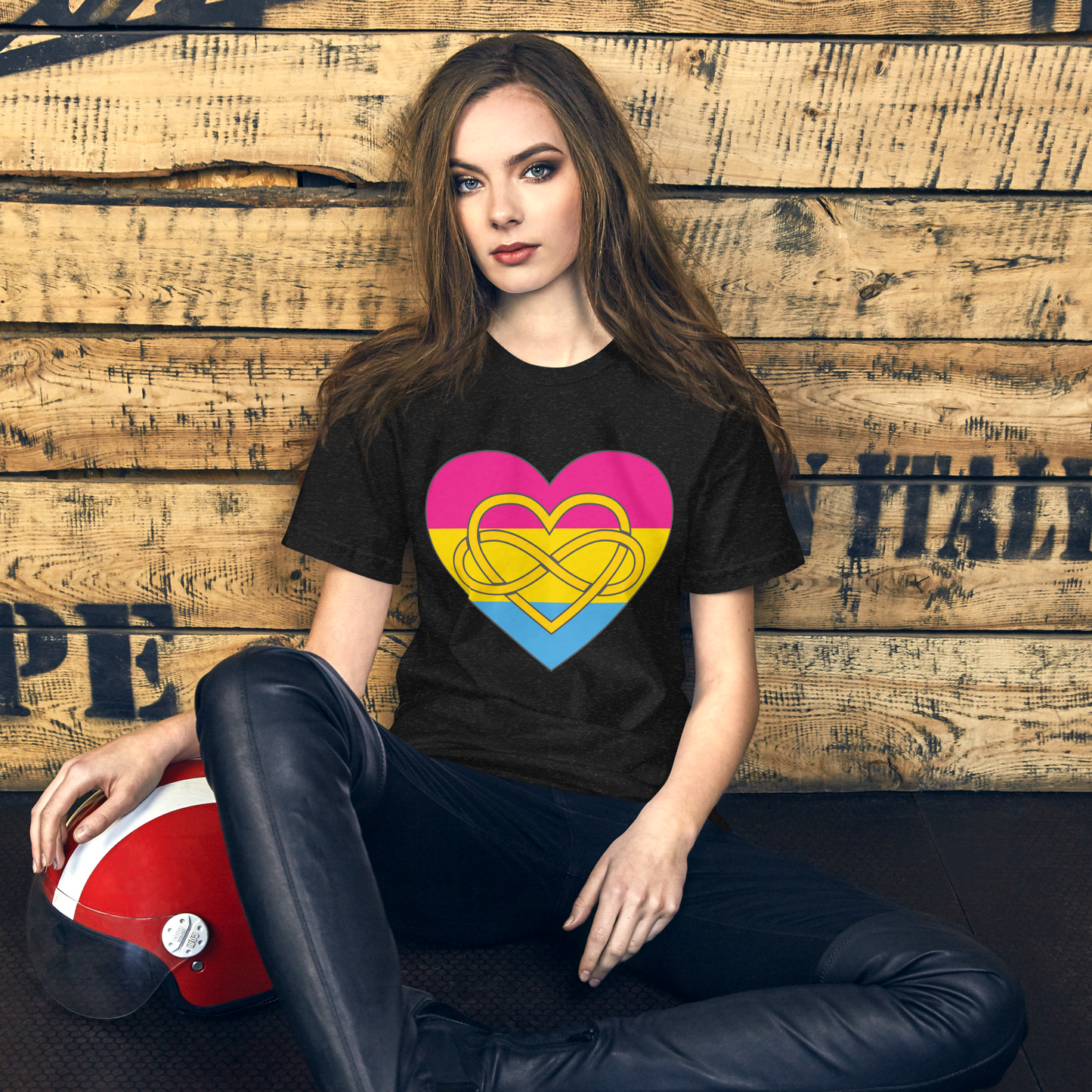 Polyamory Infinity Heart Pansexual Pride Unisex t-shirt