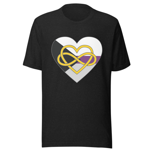 Polyamory Infinity Heart Demisexual Pride Unisex t-shirt