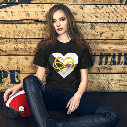 Polyamory Infinity Heart Demisexual Pride Unisex t-shirt