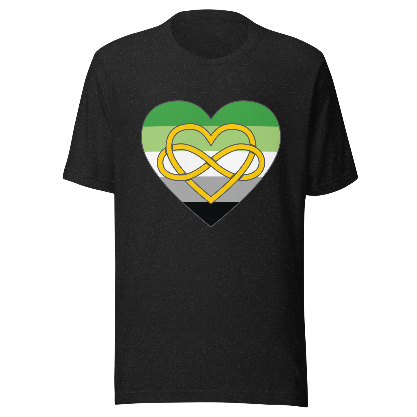 Polyamory Infinity Heart Aromantic Pride Unisex t-shirt