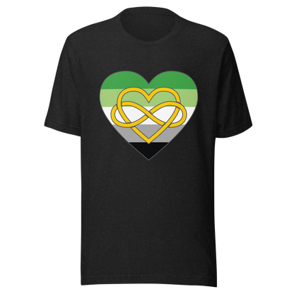 Polyamory Infinity Heart Aromantic Pride Unisex t-shirt