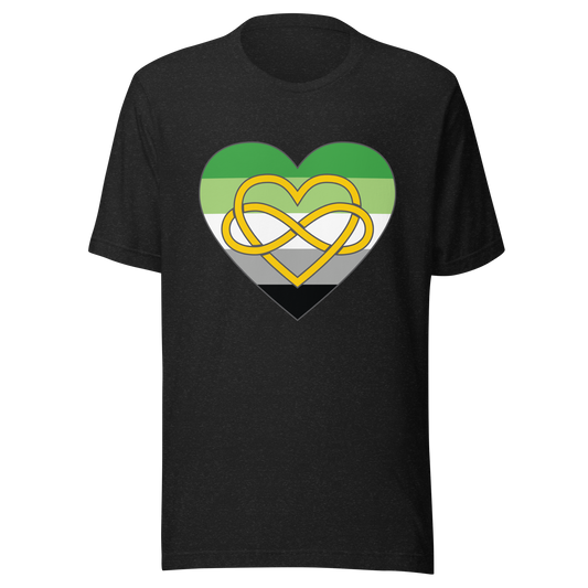 Polyamory Infinity Heart Aromantic Pride Unisex t-shirt