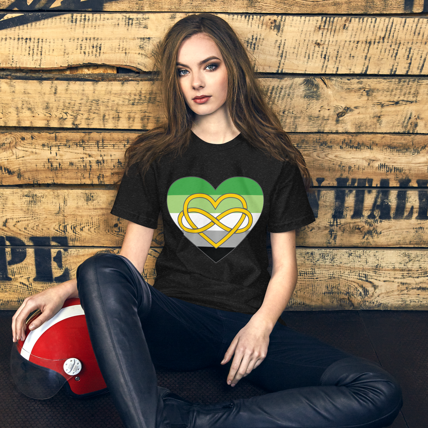 Polyamory Infinity Heart Aromantic Pride Unisex t-shirt