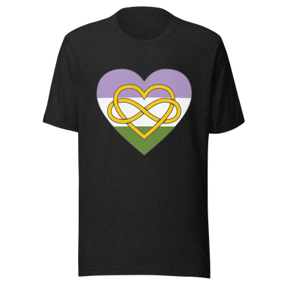 Polyamory Infinity Heart Genderqueer Pride Unisex t-shirt