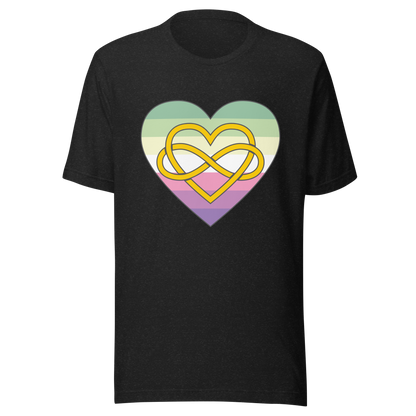 Polyamory Infinity Heart Genderfae Pride Unisex t-shirt