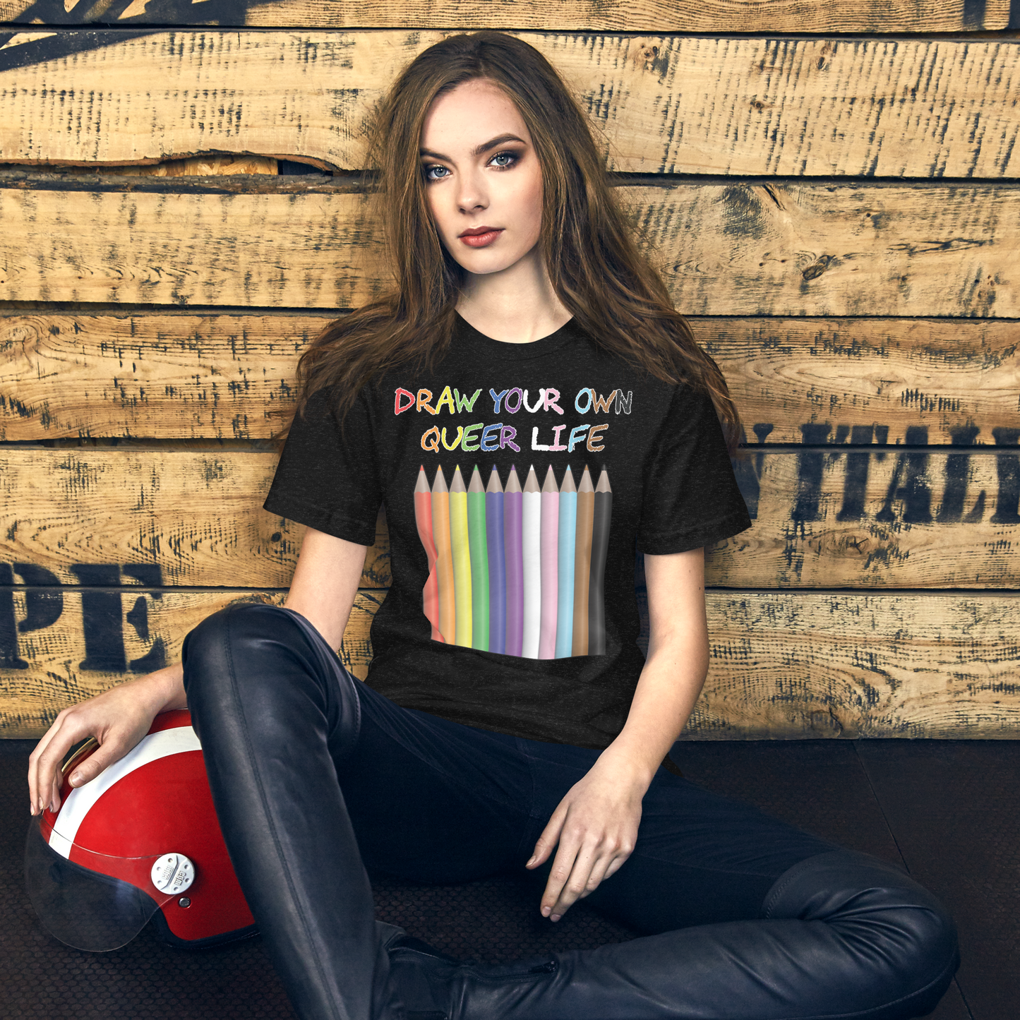 Draw Your Own Queer Life (Progress colours) Unisex t-shirt