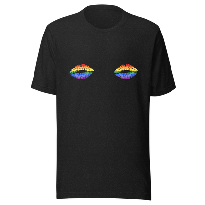 Rainbow Boob Kisses Unisex t-shirt