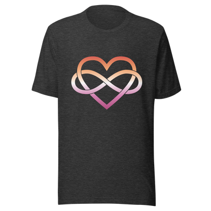 Polyamory Infinity Heart - Lesbian Unisex t-shirt