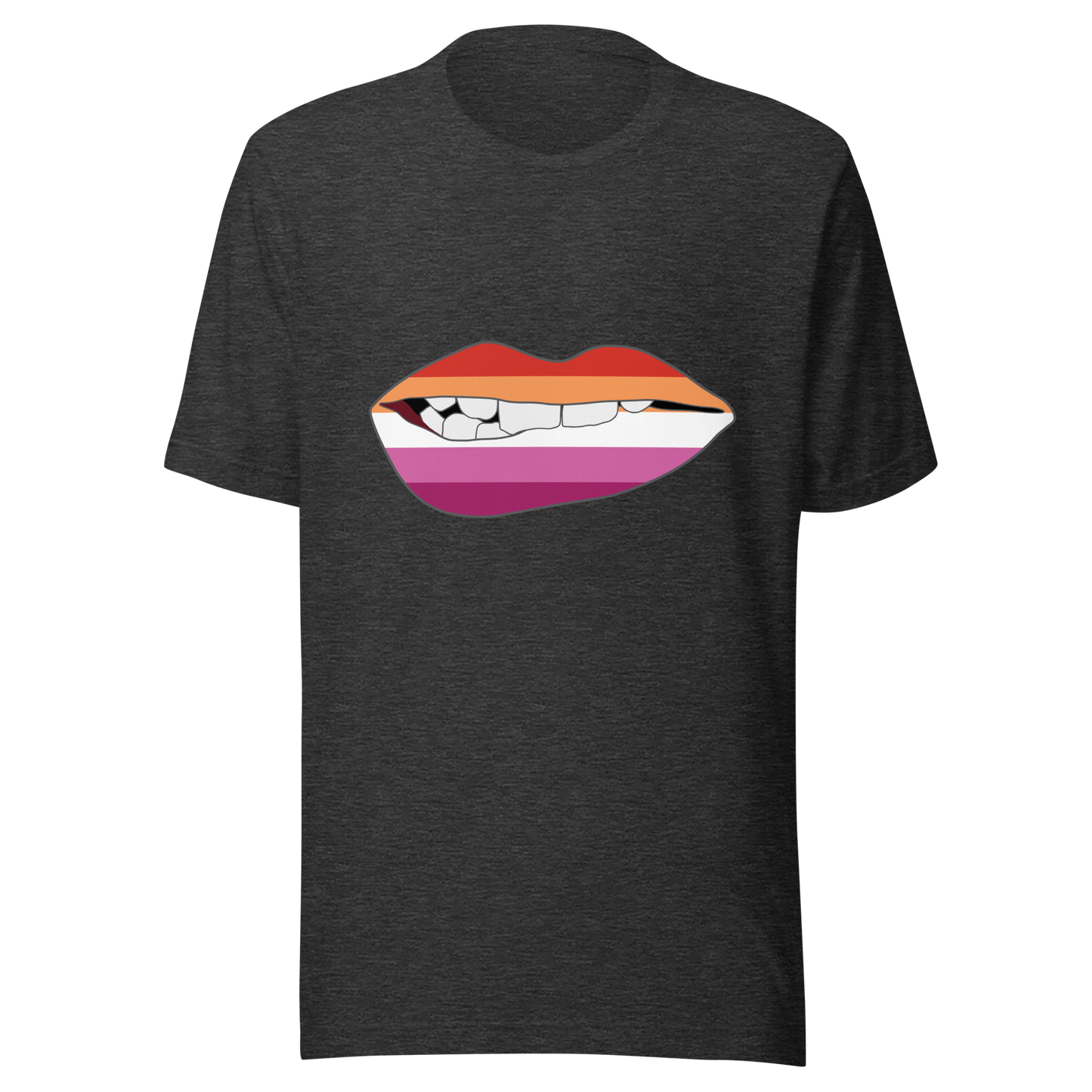 Biting Lips - Lesbian Flag Unisex t-shirt